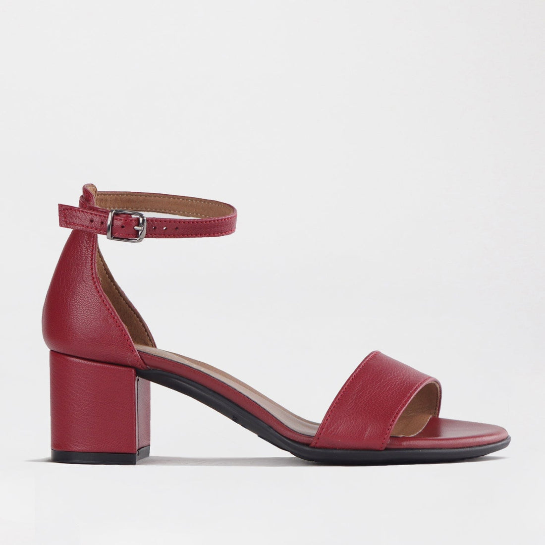 Froggie Shoes Shoes 4 / Red / 12571 Ankle Strap Block Heel Sandal in Red - 12571