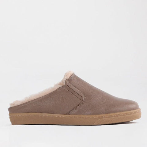 Slip-on sneakers with Sheepskin Fur Linning in Stone - 12798