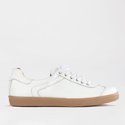 Lace-up Sneaker with Removable Footbed in White - 12814