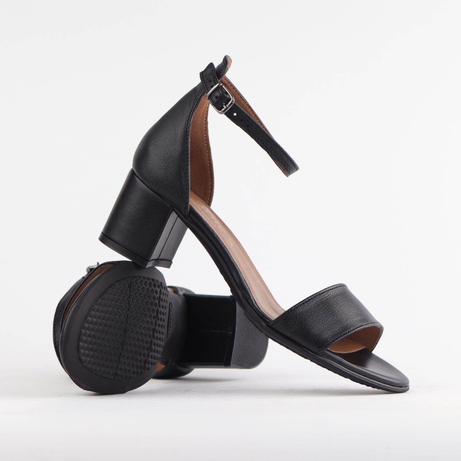 Froggie Shoes Shoes Ankle Strap Block Heel Sandal in Black - 11879