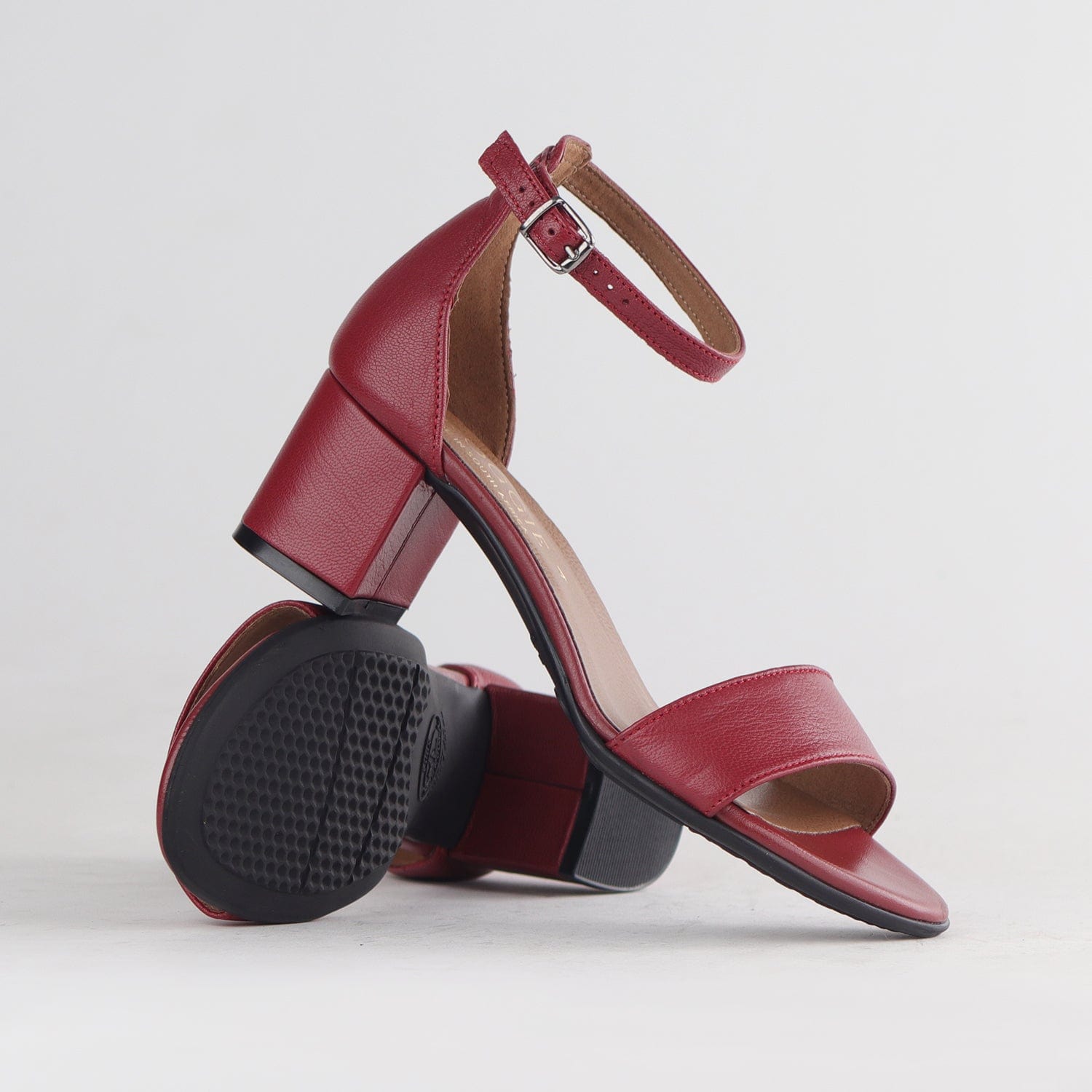 Froggie Shoes Shoes Ankle Strap Block Heel Sandal in Red - 12571