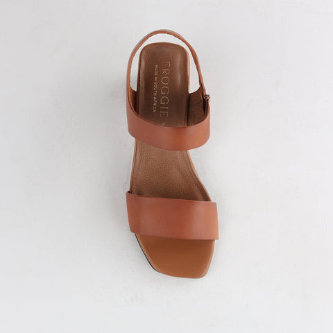 Block Heel Sandal in Tan - 12679