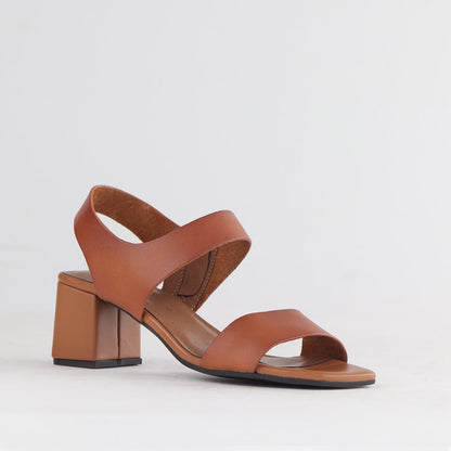 Froggie Shoes Shoes Block Heel Sandal in Chestnut - 12679