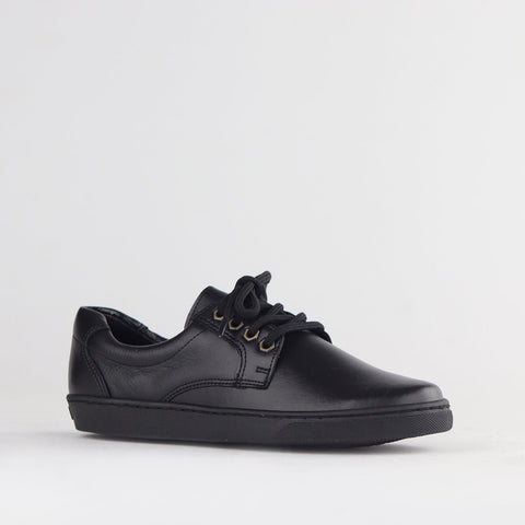 Boys Lace-up School Shoe in Black - 11422