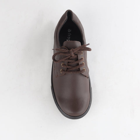 Boys Lace-up School Shoe in Brown - 11422