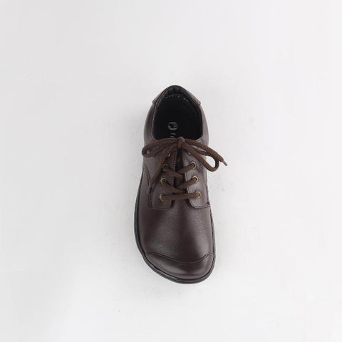 Boys Lace-up School Shoe in Brown Sizes 28-33 - 7823