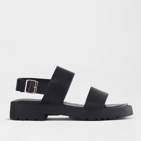 Double Band Buckle Strap in Black - 12711