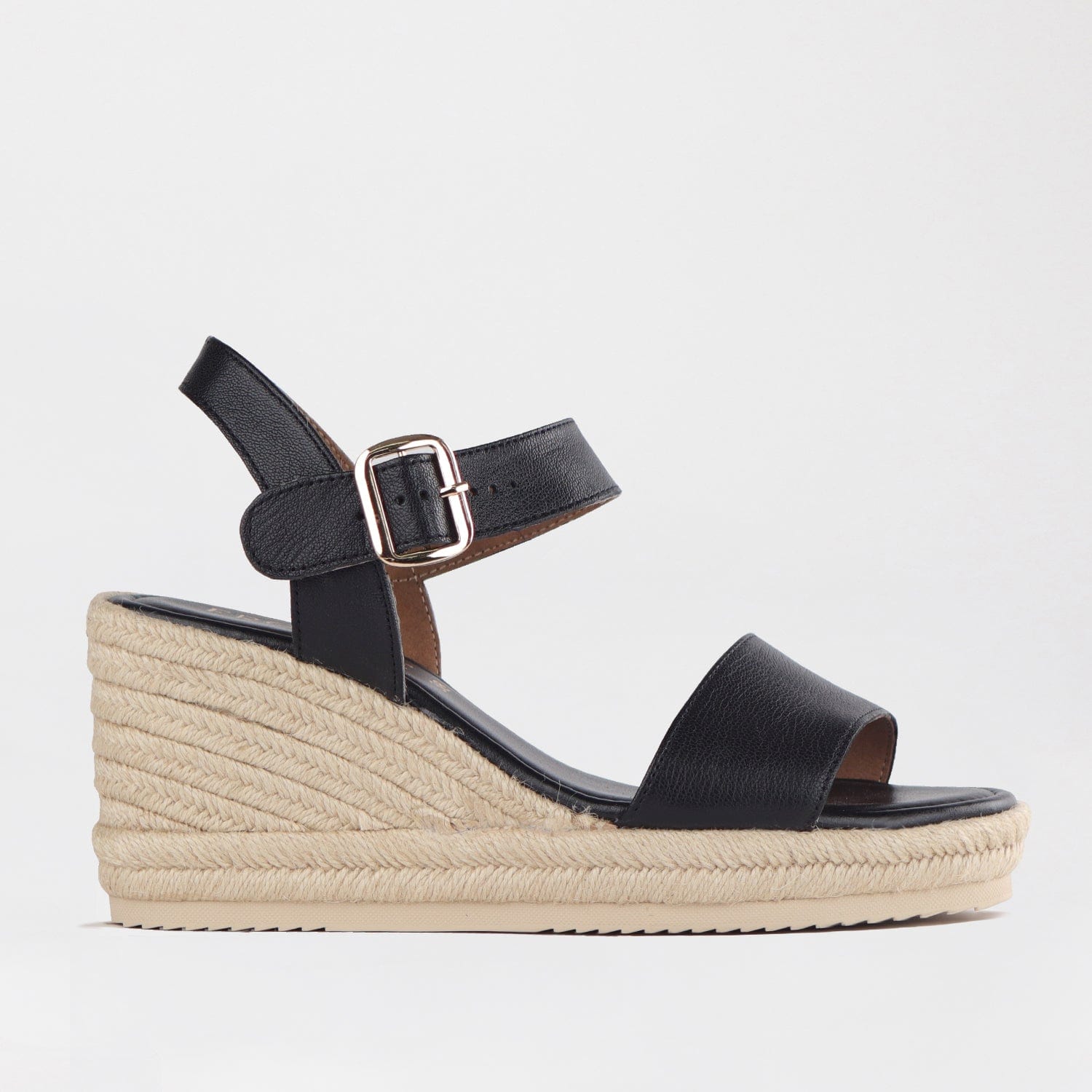 Froggie Shoes Shoes C37 / Black / 12683 Espadrille Wedge Sandal in Black - 12683