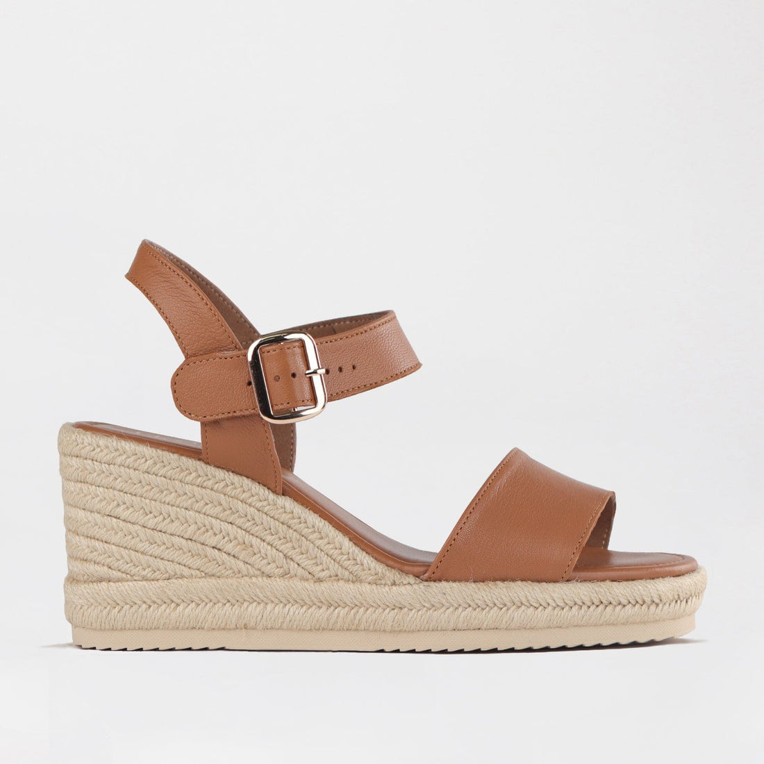 Froggie Shoes Shoes C37 / Tan / 12683 Espadrille Wedge Sandal in Tan - 12683