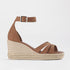 Froggie Shoes Shoes C37 / Tobacco / 12682 Espadrille Ankle Strap Wedge Sandal in Tabacco - 12682