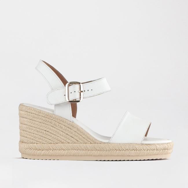 Froggie Shoes Shoes C37 / White / 12683 Espadrille Wedge Sandal in White - 12683