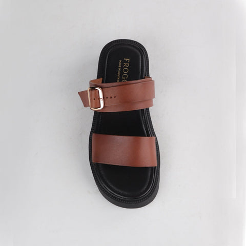 Double Band Buckle Strap in Chestnut - 12695