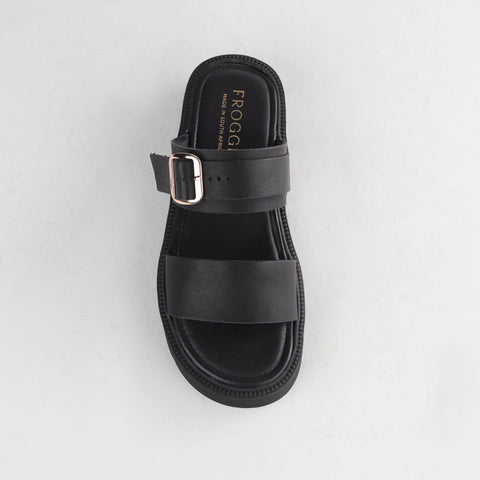 Double Band Buckle Strap in Black - 12695