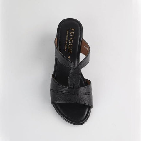 Double-band Wedge in Black - 11621