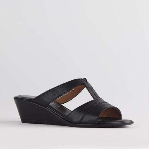 Double-band Wedge in Black - 11621