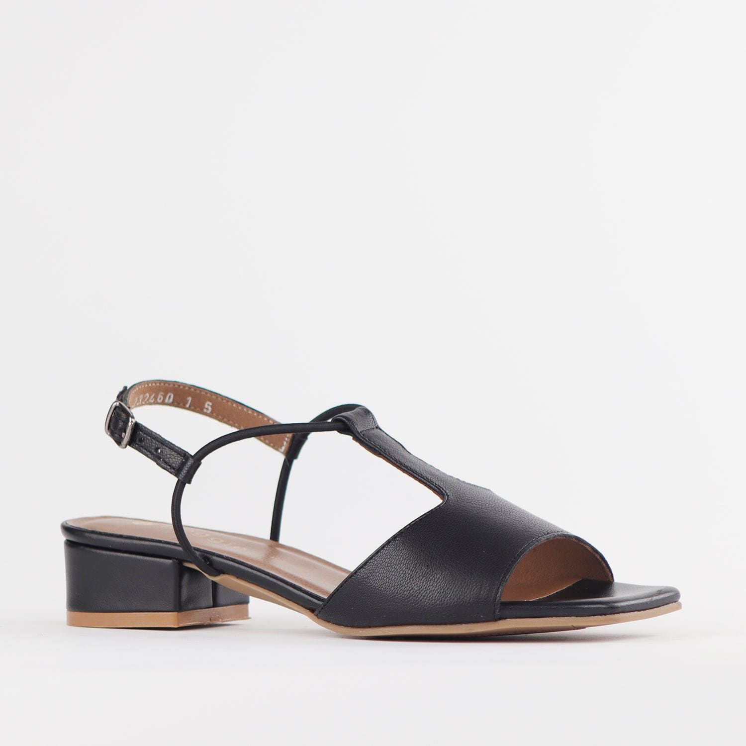 Froggie Shoes Shoes Elasticated Block Heel T-bar Sandal in Black - 12668