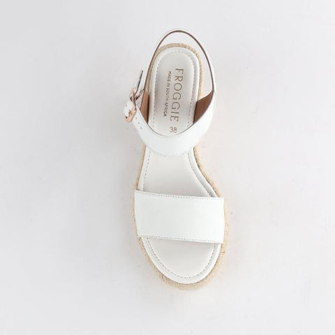 Espadrille Wedge Sandal in White - 12683