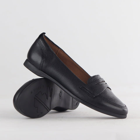 Flat Loafer in Black- 11374