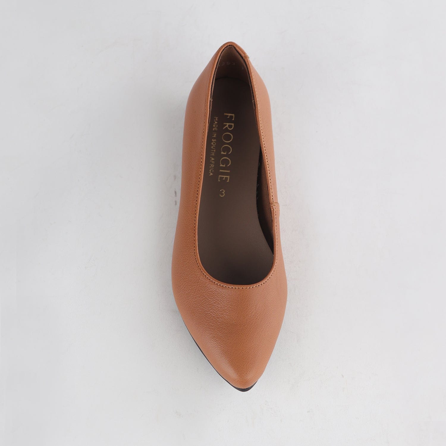 Froggie Shoes Shoes Flat Pointed Court Shoe in Tan - 12713