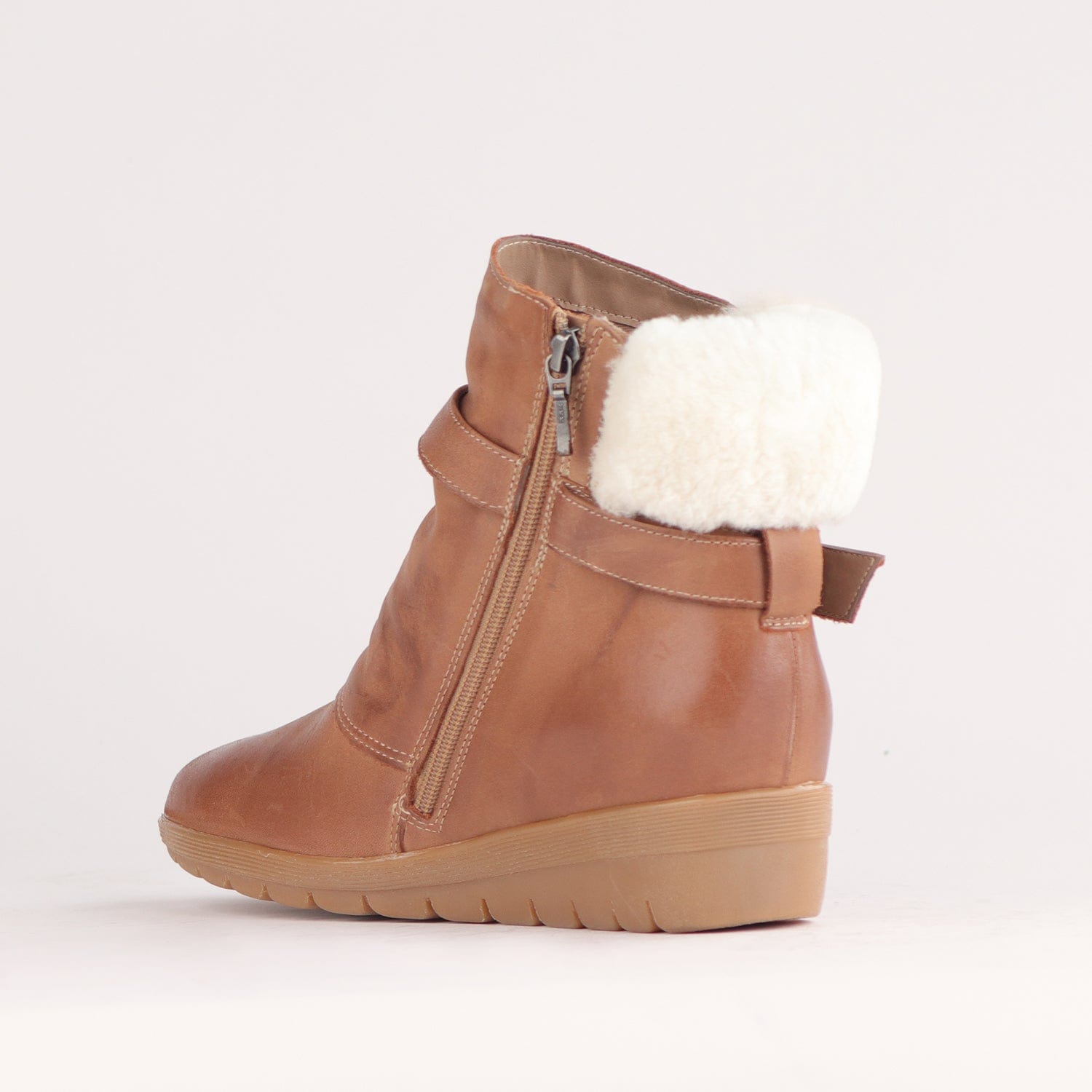 Fur Collar Ankle Boot in Whisky 12460