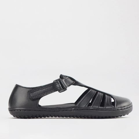 Girls School Sandal in Black Sizes 28 - 35 - 7810