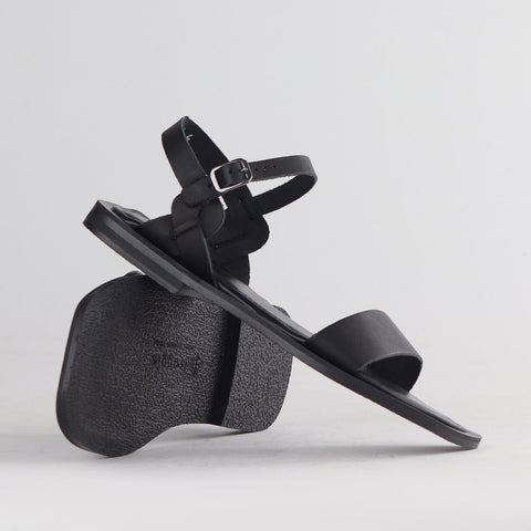 Grecian inspired Slingback Sandal in Black - 12715