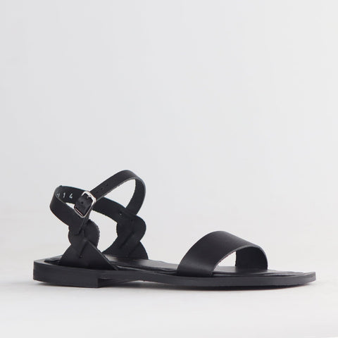 Grecian inspired Slingback Sandal in Black - 12715