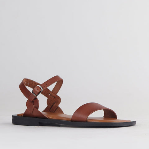 Grecian inspired Slingback Sandal in Chestnut - 12715