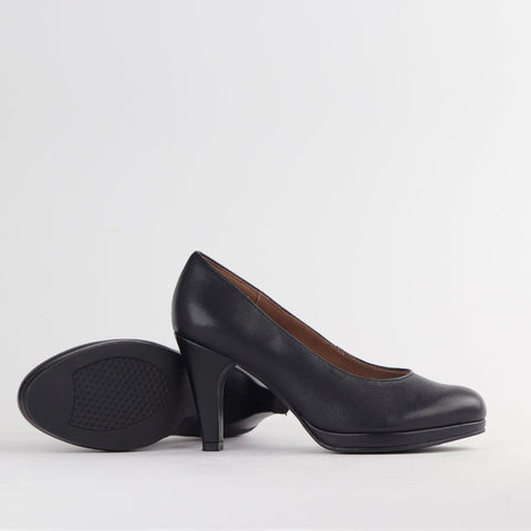 High Heel Court Shoe in Black- 11790