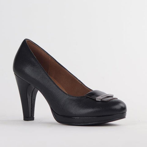 High Heel Court Shoe in Black - 12055