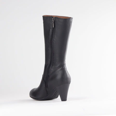 High Heel Mid-calf Boot in Black – 12489