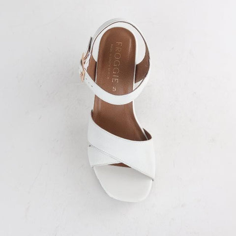 High Heel Platform Sandal in White - 12676