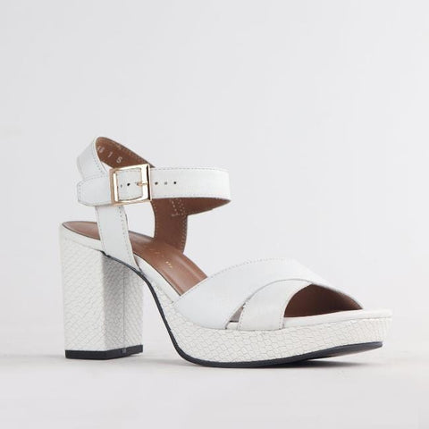 High Heel Platform Sandal in White - 12676