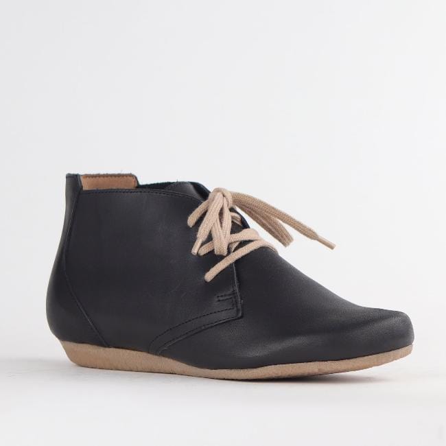 Lace up Ankle Boot in Black Froggie Leather Shoes South Africa Froggie Shoes