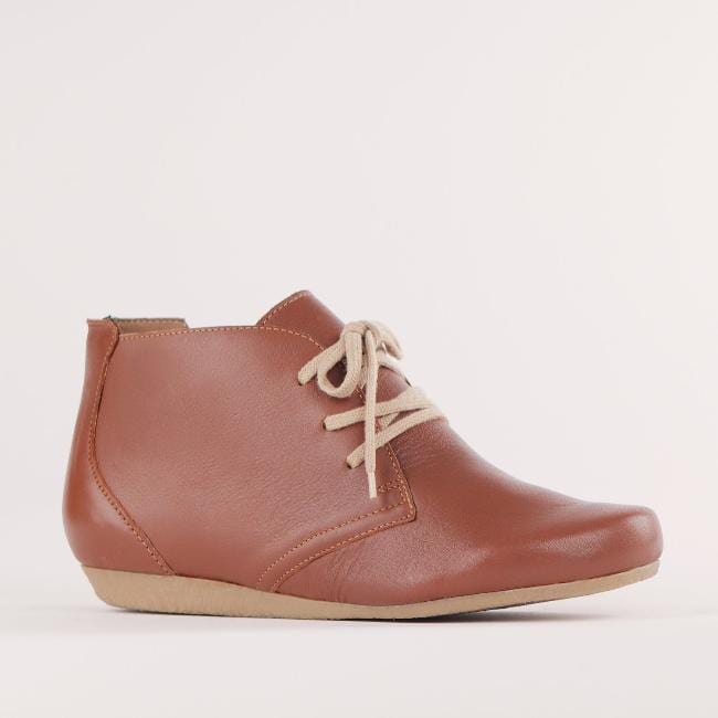 Froggie Shoes Shoes Lace-up Ankle Boot in Chestnut - 12029