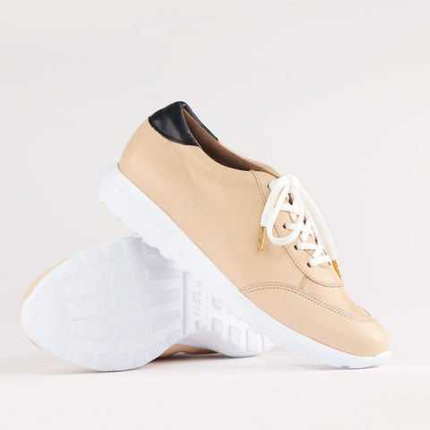 Lace-up Sneaker in Cream Multi - 12594