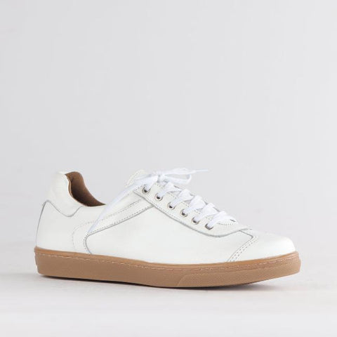 Lace-up Sneaker with Removable Footbed in White - 12814