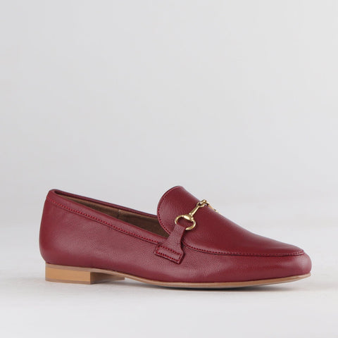 Loafer with Gold Trim in Red Multe - 12451