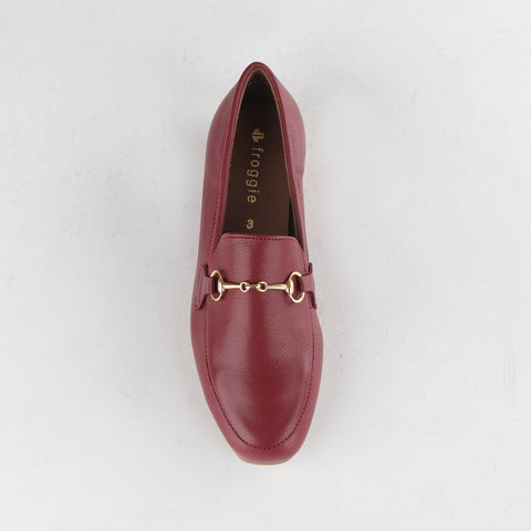 Loafer with Gold Trim in Red Multe - 12451