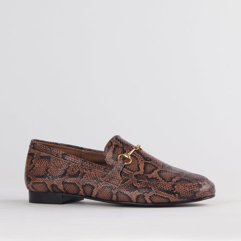 Loafer with Gold Trim in Saddle - 12451