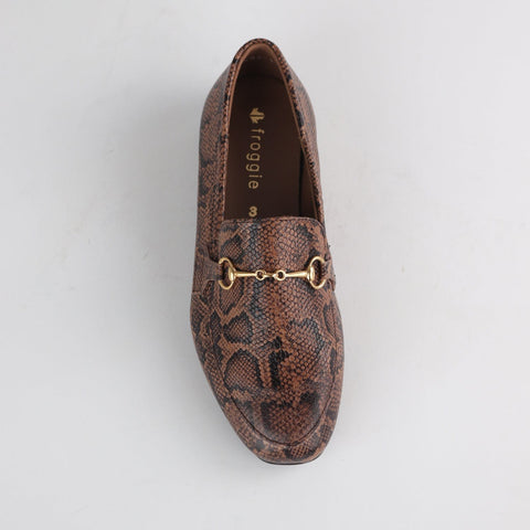 Loafer with Gold Trim in Saddle - 12451