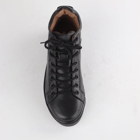 Men's High-top Sneaker with Removable Footbed in Black - 12744