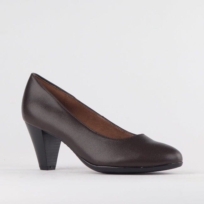 Mid Heel Court Shoe in Brown 12045