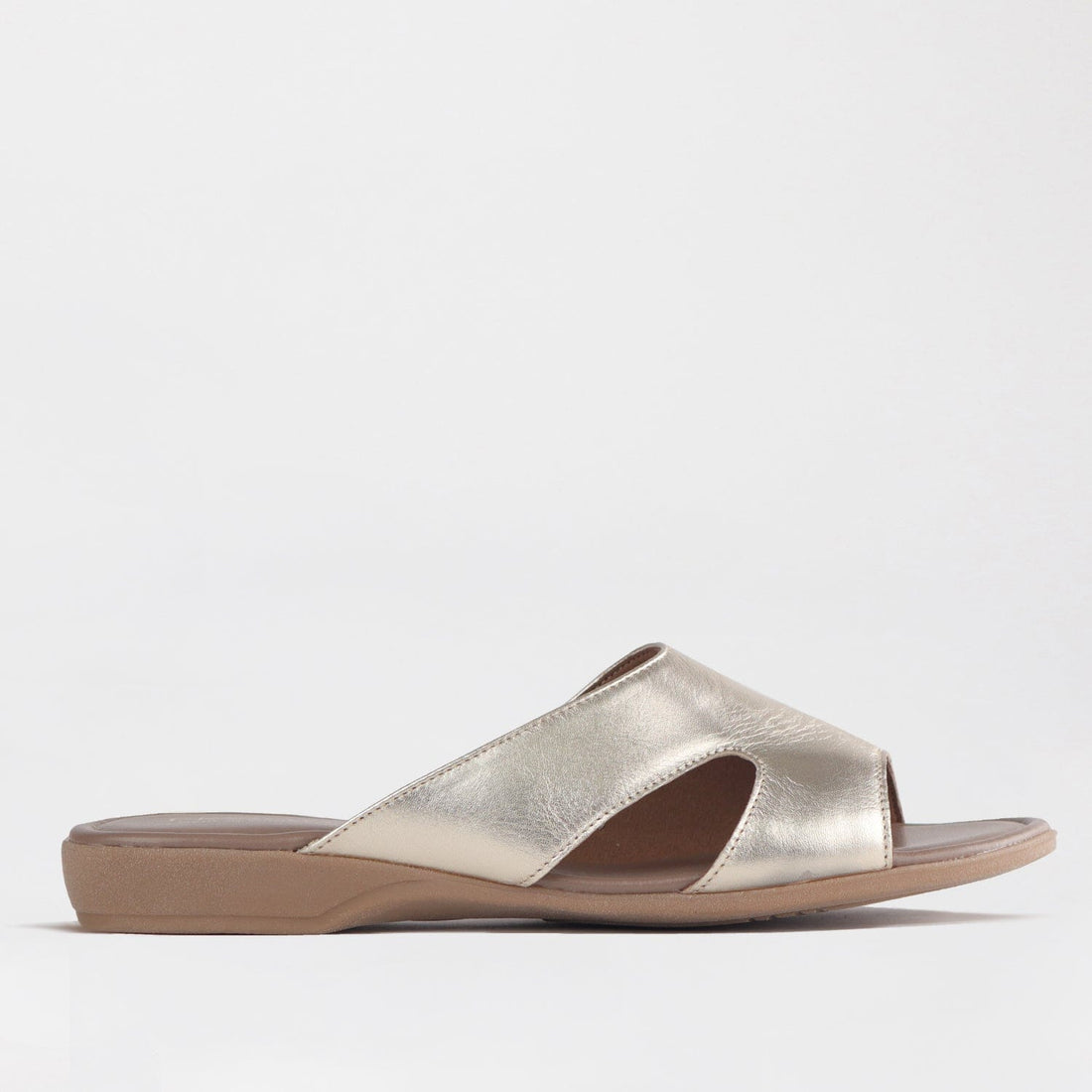 Froggie Shoes Shoes Mule Flat Sandal Gold- 12407