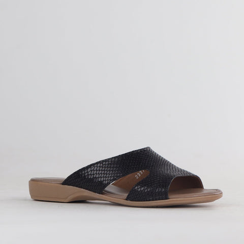 Mule Flat Sandal Black - 12407