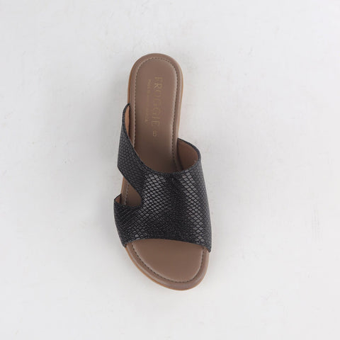 Mule Flat Sandal Black - 12407