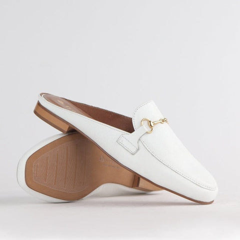 Open back mule with gold trim  in White - 12450