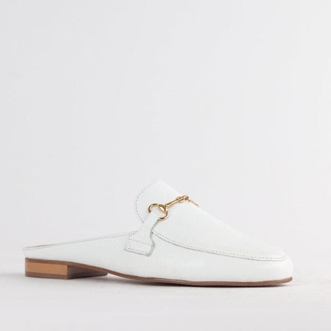 Open back mule with gold trim  in White - 12450