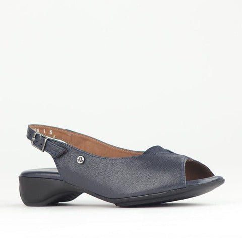 Open Toe Slingback Sandal in Navy - 10345