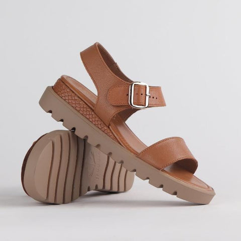 Platform Sandals in Tan - 12508